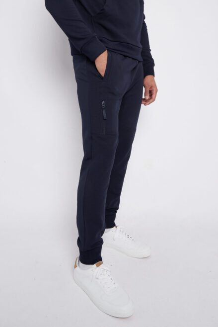 mens half zip navy tracksuit